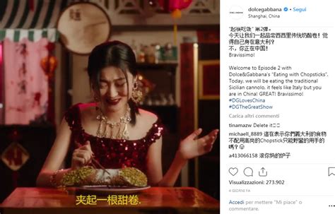 pubblicità dolce e gabbana cina cannolo|spot dolce e gabbana.